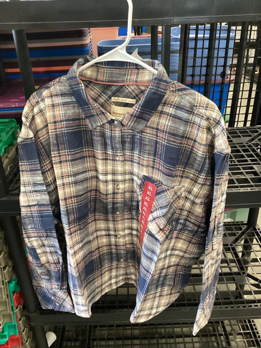 Scotch and soda flannel short size extra large